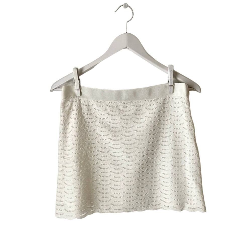 J. Crew Scalloped Edge White Eyelet Miniskirt Size 0